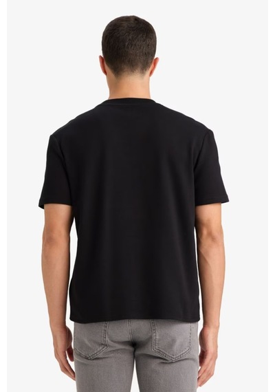 Defacto Regular Fıt Bisiklet Yaka Twill Kısa Kollu Tişört D7912ax26spbk81 Siyah-bk81
