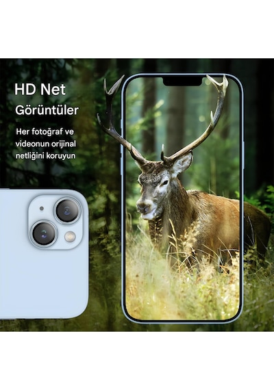 İphone 14 / 14 Plus Uyumlu Safir Lens Çizilmez Dayanıklı Kamera Koruyucu