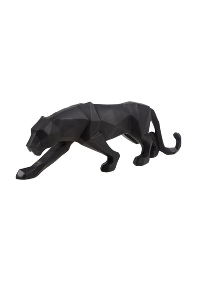 Geometrik Siyah Panter Dekoratif Obje Kubik Kaplan Obje 45 Cm