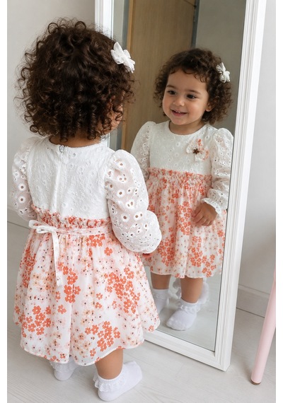 Babyhola Çiçekli Kız Bebek Çocuk Elbise Mevsimlik Bayramlık 13822 Ekru Babyhola Çiçekli Kız Bebek Çocuk Elbise Mevsimlik Bayramlık 13822 Ekru