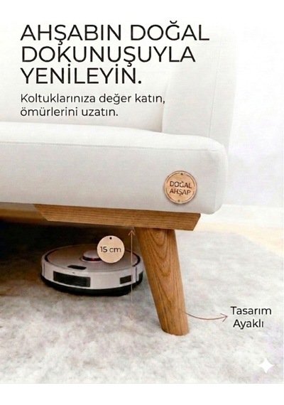 1. Sınıf Gürgen Ağacı Açık Ceviz Mobilya Kanepe Koltuk Tv Ünitesi Mobilya Ayakları 6'lı Set Köşe Ayak Ve Destek Ayağı 15 Cm Robot Süpürge Uyumlu