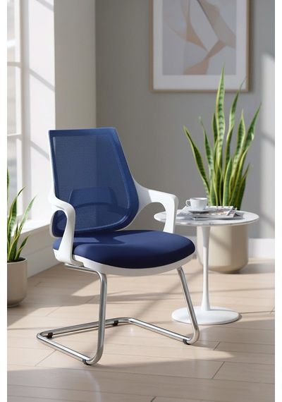 Ofisbazaar Buya Beyaz Fileli Misafir Koltuğu Ergonomik Toplantı Ve Bekleme Koltuğu Lacivert Lacivert Ofisbazaar Buya Beyaz Fileli Misafir Koltuğu Ergonomik Toplantı Ve Bekleme Koltuğu Lacivert Lacivert