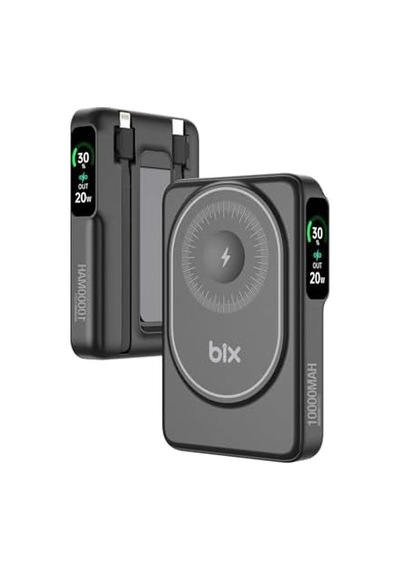 Tpb16 10000 Mah Oled Ekranlı Manyetik Kablosuz Powerbank 20w Pd Hızlı Şarj Ve 15w Magsafe Siyah
