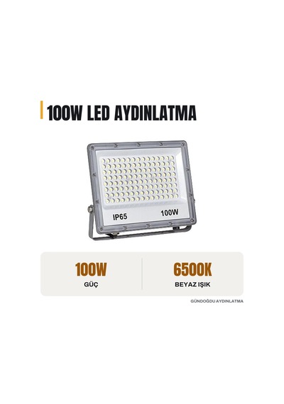 Jupıter Projektör 100w 6500k Beyaz Işık Metalik Gri Ip65 - Lp504-6500k