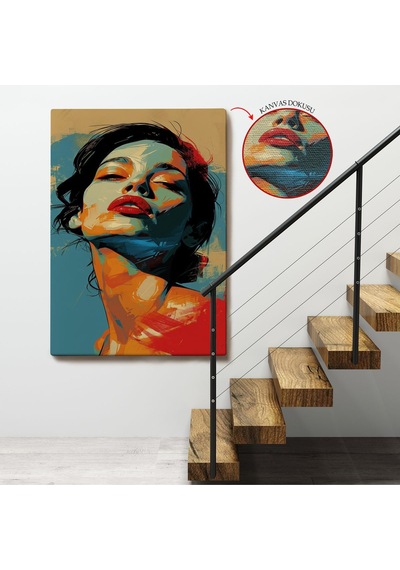 Miyrem^ Canvas Serie Pop Art Tarzda Güzel Kadın Tablosu-7709