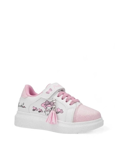 Zacoz Melodia Detaylı Simli Kız Çocuk Spor Ayakkabısı, Sneaker Beyaz Pembe