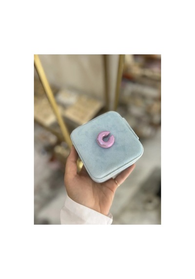Bombe Detaylı Earcuff Model Küpe Mor
