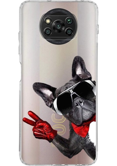 Xiaomi Poco X3 Pro İle Uyumlu 1mm Slim Fit Köpek 2 050e Baskılı Şeffaf Kılıf Şeffaf