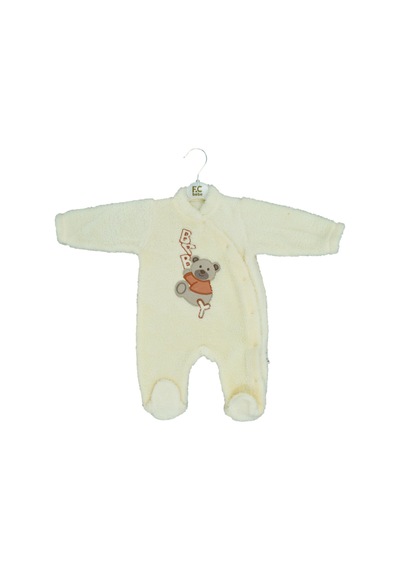 Flexi Peluş Patikli Bebek Tulumu 215196 Krem