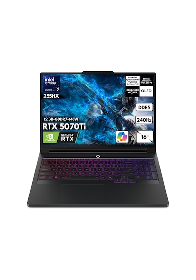 Lenovo LEGION PRO 7 16IAX10H 83F500J8TRHMF2 Ultra 7-255HX 64 GB 4 TB SSD RTX5070Tİ 16" Wuxga Free Dos Dizüstü Bilgisayar