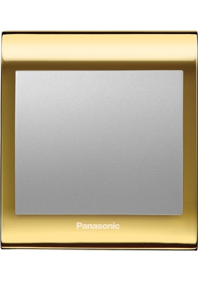 Viko Panasonic Thea Blu Tekli Anahtar Çerçeve Gold+dore, Kapak Metalik Beyaz
