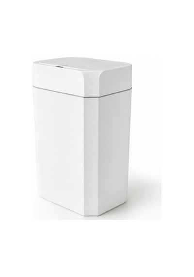 Sensörlü Akıllı Çöp Kovası 18 L - Pilli Otomatik Mutfak Banyo Çöp Kutusu Beyaz 40 Cm