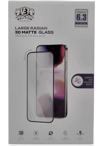 Newface Apple İphone 16 Pro Bilvis 3d Mat Cam Ekran Koruyucu