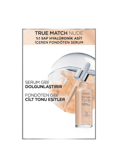 True Match Nude Fondöten Serum 0.5-2 Very Light & Revitalift Filler %1.5 Saf Hyaluronik Asit Serum pktfndtnsrmastsrm-8982