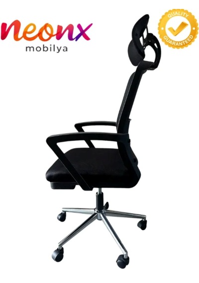 Neonx Belinay Başlıklı Çalışma Koltuğu Ofis Koltuğu Ergonomik Çalışma Koltuğu Siyah