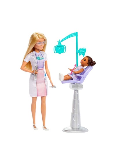 Barbie Bakım Temalı Kariyer Oyun Seti Diş Hekimi Bebeği - Muayene Koltuklu Doktor Seti