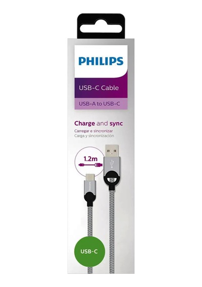 Philips Uyumlu 5A 100W UsbA to Type-C Örgülü Hızlı Şarj ve Data Kablosu