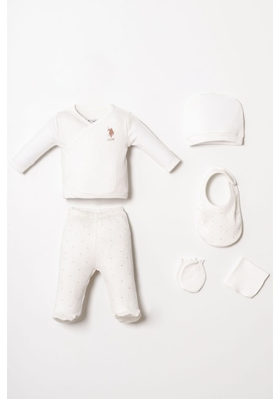 U.s. Polo Assn. Kız Bebek Beyaz Hastane Çıkışı 5 Li Set 5274-50064 Beyaz