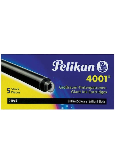 Pelikan 4001 Uzun Dolma Kalem Kartuşu Siyah