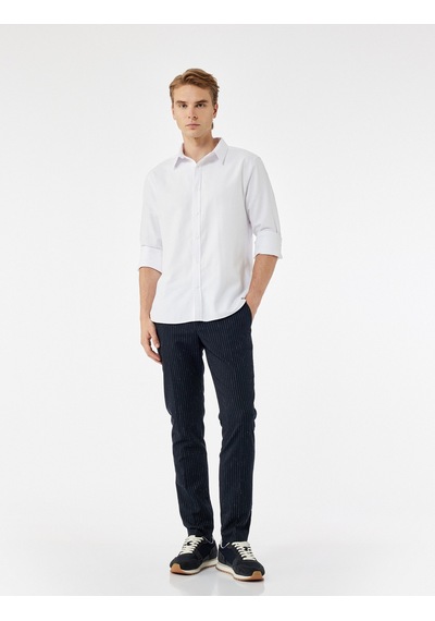 Koton Regular Fit Klasik Yaka Düğmeli Oxford Uzun Kollu Gömlek Beyaz 7wam60038hw