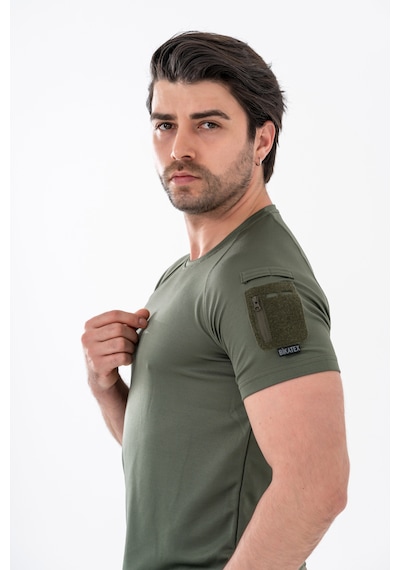 Bikatex Tactical Taktik Tişört Yuvarlak Bisiklet Yaka Tişört Outdoor T-shirt - 801 Haki
