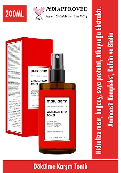 Maruderm Biotin & Kafein Dökülme Saç Toniği Uzamaya Yardımcı 200 ML