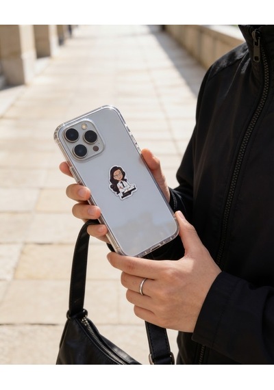 Kız Figürlü Anime Telefon Sticker 3d Metal Tasarım, Arka Süs A300147