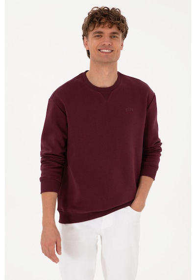 U.S. Polo Assn. Erkek Comfort Fit Bisiklet Yaka Şardonlu Bordo Basic Sweatshirt 50313757-VR177 U.S. Polo Assn. Erkek Comfort Fit Bisiklet Yaka Şardonlu Bordo Basic Sweatshirt 50313757-VR177