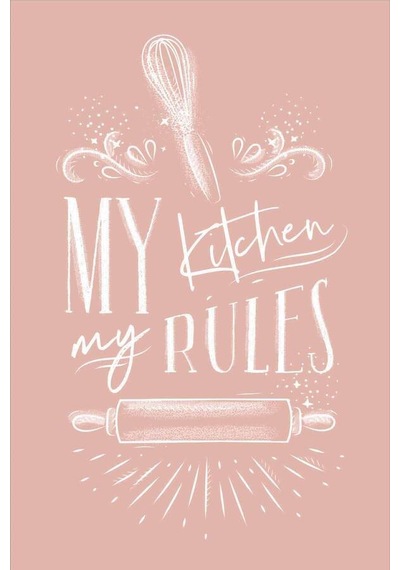 Pembe Kaymaz Tabanlı My Kitchen My Rules Mutfak Halısı Mt47n11