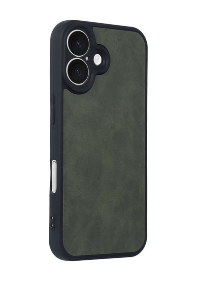 Newface - 984 - İphone 16 Kılıf Aras Deri Kapak - - Csmo-tex - Koyu Yeşil