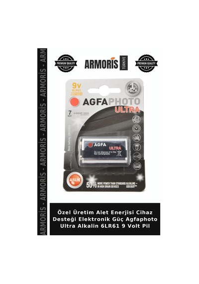 Özel Üretim Alet Enerjisi Cihaz Desteği Elektronik Güç Agfaphoto Ultra Alkalin 6lr61 9 Volt Pil