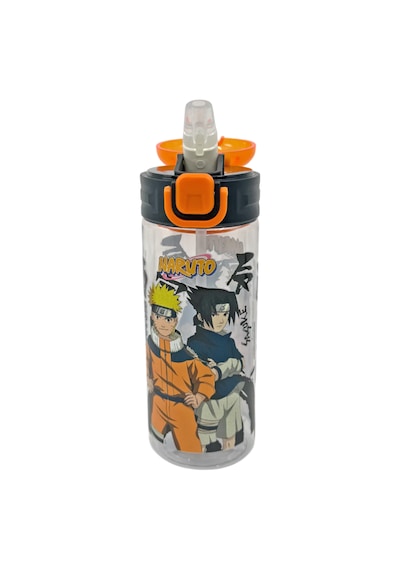 Naruto Yumuşak Silikon Pipetli Kulplu Kilitlenebilir Su Matarası .