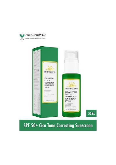 Maruderm Cica Cilt Tonu Eşitleyici Güneş Kremi Spf 50 Pa++++ Renk Düzeltici Ton Eşitleyici Yüz Güneş Kremi,