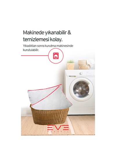 2 Adet Klimax Pembe Serisi Kılıflı Fermuarlı Klimali Antialerjik Silikon Nano Elyaf Yastık 50x70cm Beyaz
