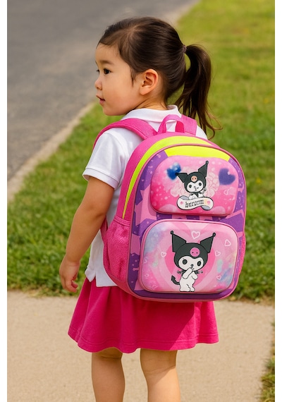 Newfull Kuromi Kız Anaokul Sırt Çantası Açık Pembe