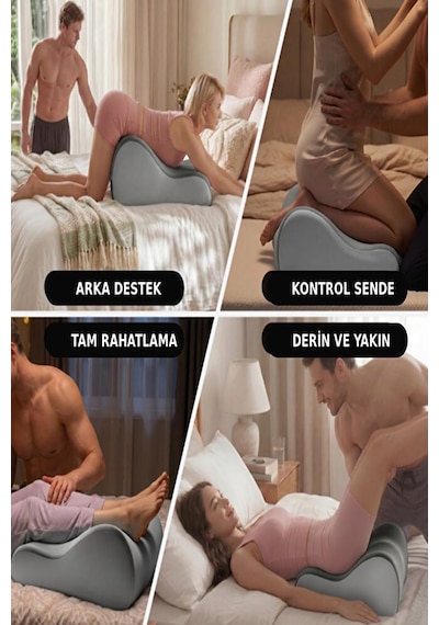 Premium 27 Kama Şeklinde Ergonomik Pozisyon Yastığı Yatak, Kanepe, Yoga, Bel Ve Sırt Desteği Gri