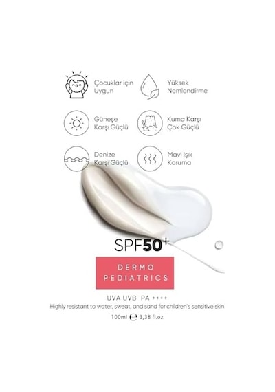 Çocuklar İçin Cildi Suya, Tere Ve Kuma Karşı Çok Dayanıklı 50spf Uva