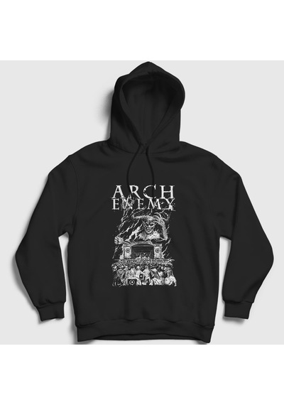Presmono Unisex Devil Arch Enemy Kapüşonlu Sweatshirt Siyah