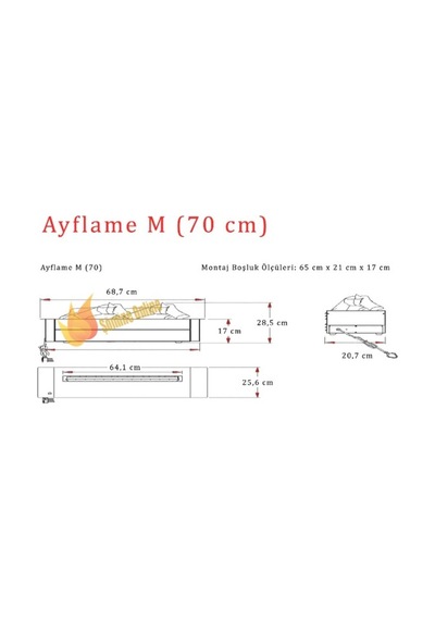 Ayflame 3 Boyutlu Elektrikli Şömine