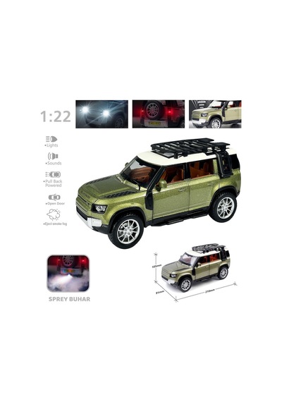 Hcl-510a Çek Bırak 1:22 Sesli Ve Işıklı Buharlı Df Metal Jeep