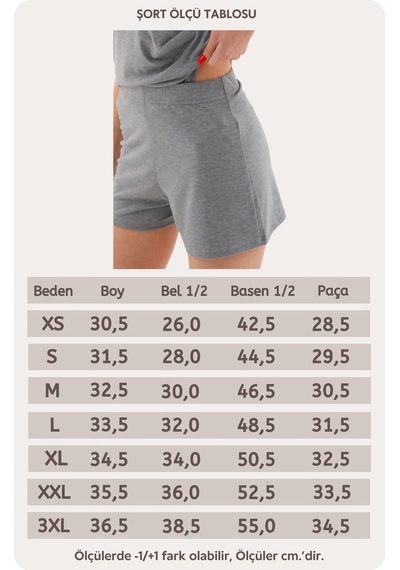 Penyebizden Extra Yumuşak Viskon Şort Home&beach-gri Melanj