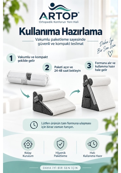 Çok Amaçlı Sırt Destek Yastığı Çıkarılabilir Boyun Yastıklı, Yan Cepli, Fermuarlı Kılıflı 2 Parça Üçgen Destek Minderi Beyaz