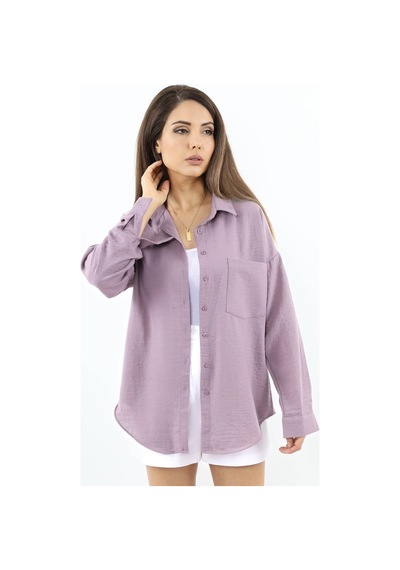 Ritnice Kadın Well Violet Keten Gömlek Mor