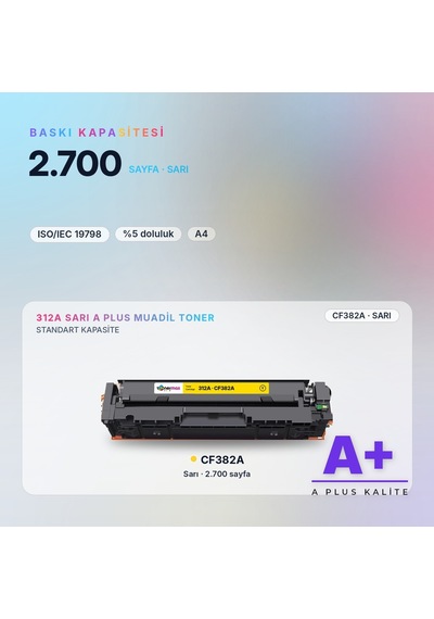 Hp 312a Cf382a Sarı Uyumlu Toner A Plus / Color Laserjet Pro Mfp M476dn / M476dw / M476nw