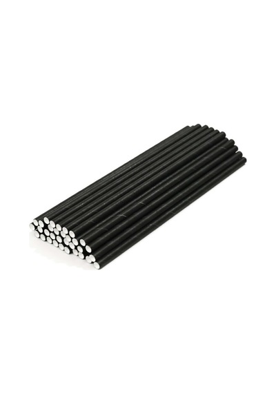Kağıt Pipet Siyah Sargısız 6x195 Mm 50'li Kutulu 50 Adet 50