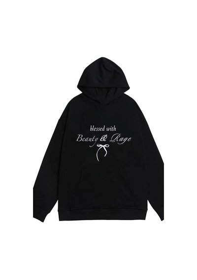 Y2k Kore Tarzı Kurdele Tasarım Sweatshirt 001