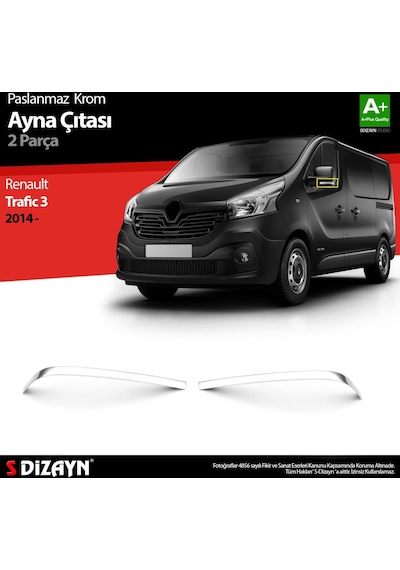 S-Dizayn Renault Trafic Krom  Ayna Çıtası 2 Prç. 2014 Üzeri