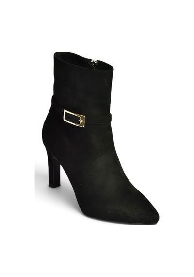 Fox Shoes Z404721102 Siyah Süet İnce Topuklu Kadın Bot