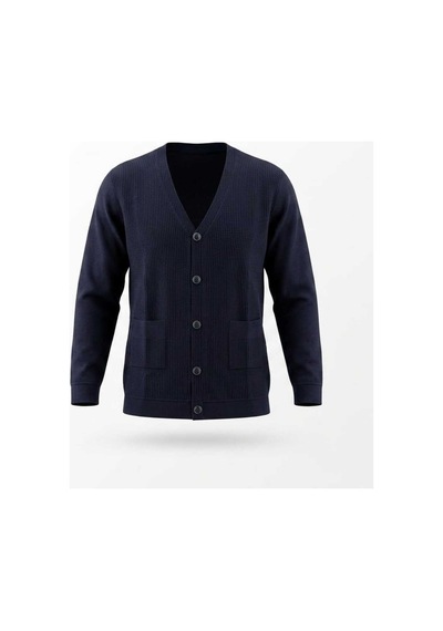 Onno Style Women Çelik Örgü Klasik Jakarlı Ceket Lacivert