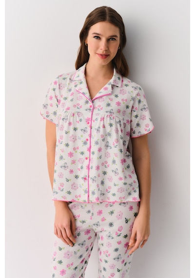 Suwen Flight Gömlek Yaka Pijama Takımı Ekru